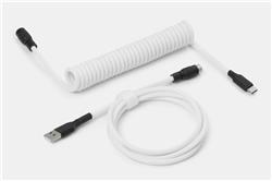 DROP Câble de clavier spiralé noir et blanc – Noir sur blanc – YC8