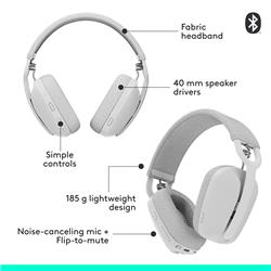 Logitech Zone Vibe 100 Écouteurs sans fil légers  - blanc cassé