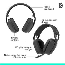 Logitech Zone Vibe 100 lightweight wireless headset - Graphite