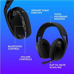 LOGITECH G321 LIGHTSPEED Wireless Bluetooth Gaming Headset - Black