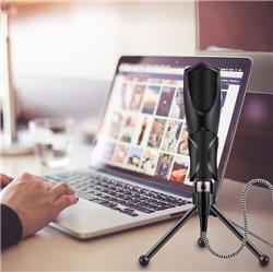 YANMAI Q3B Gaming Microphone With Foldable Tripod Stand, Black(Open Box)