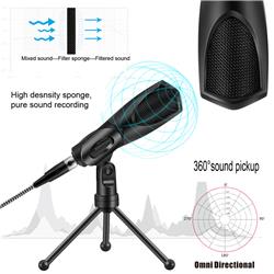 YANMAI Q3B Gaming Microphone With Foldable Tripod Stand, Black(Open Box)