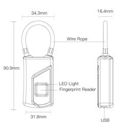 Anytek L1 Fingerprint Bag/Pad Lock Waterproof(Open Box)