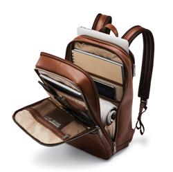 SAMSONITE Classic Leather 14.1" Slim Backpack, Cognac