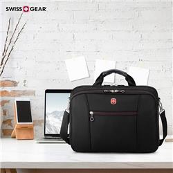 Swiss Gear 15.6" Laptop Briefcase, Black with Red Lining