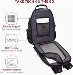 SwissGear 17.3” ScanSmart Laptop Backpack Black