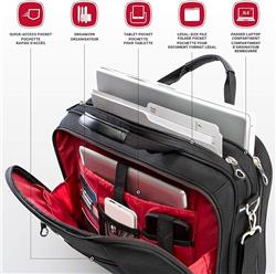 Swiss Gear 15.6" Laptop Briefcase, Black with Red Lining
