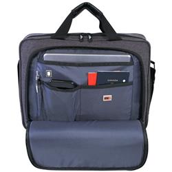 ROOTS 15.6" Laptop briefcase w/ RFID, Tablet Pocket & USB port, Grey