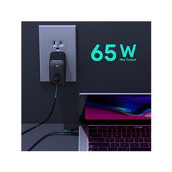 Aukey OMNIA MIX DUAL-PORT USB-C + USB-A PD 65W CHARGER BLACK SMALLER