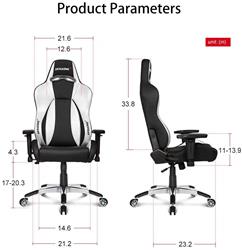 AKRacing Premium Series Gaming Chair, Silver & Black V2