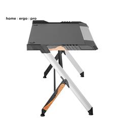 Brateck Deluxe Aluminum Gaming Desk with RGB LED Lights - Black