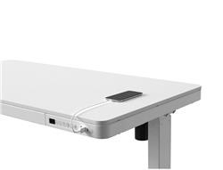 iCAN Office Desk, Electric Height Adjustable, 120*60*72-120cm, 12mm Wooden Tabletop, 2 Type A, 1 Type C, White