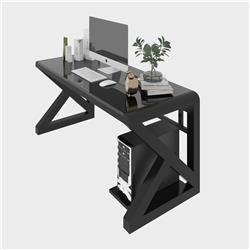 iCAN Modern Office Desk, 140*60*75cm, 7mm Tempered Glass Desktop, Black(Open Box)