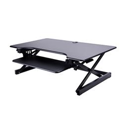 Rocelco  40" Sit To Stand Adjustable Height Desk Riser w/ Extended Vertical Range (Black)