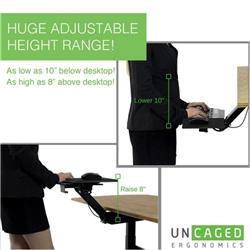 UNCAGED Ergonomics KT2-B Sit or Stand Under Desk Keyboard Tray