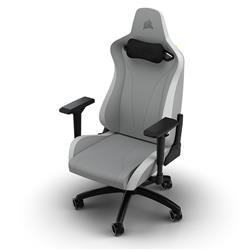 CORSAIR TC200 Leatherette Gaming Chair, Standard Fit, Grey/White