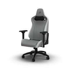 CORSAIR TC200 Leatherette Gaming Chair, Standard Fit, Grey/White