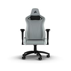 CORSAIR TC200 Leatherette Gaming Chair, Standard Fit, Grey/White