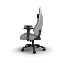 CORSAIR TC200 Leatherette Gaming Chair, Standard Fit, Grey/White