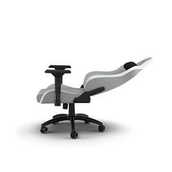 CORSAIR TC200 Leatherette Gaming Chair, Standard Fit, Grey/White