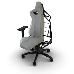 CORSAIR TC200 Leatherette Gaming Chair, Standard Fit, Grey/White