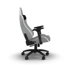 CORSAIR TC200 Leatherette Gaming Chair, Standard Fit, Grey/White