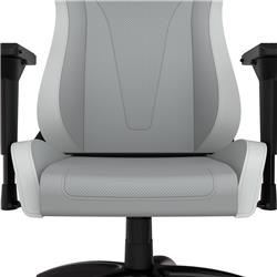 CORSAIR TC200 Leatherette Gaming Chair, Standard Fit, Grey/White