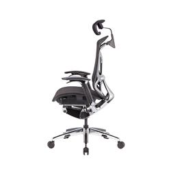 GTCHAIR Dvary Chromed Butterfly Office Chair, 3D Paddle Shift Control Arms, S3-L Mesh Headrest, 65mm Black PU Castors, Black.