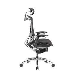 GTCHAIR Dvary Chromed Butterfly Office Chair, 3D Paddle Shift Control Arms, S3-L Mesh Headrest, 65mm Black PU Castors, Black.