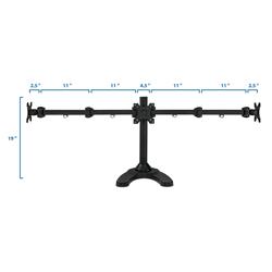 Mount-It! 19"-24" Triple Monitor Stand Freestanding Desk Mount | MI-789