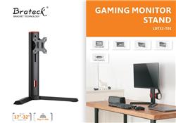 Brateck LDT32-T01 17"-32" Single Screen Classic Pro Gaming Monitor Stand, Vesa 75x75,100x100, Max Load 8 Kg.