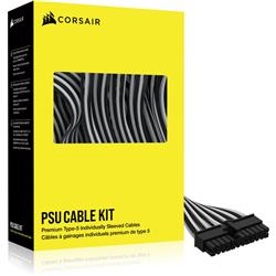 CORSAIR Premium Individually Sleeved DC Cable Starter Kit, Type 5 (Generation 5), BLACK/WHITE