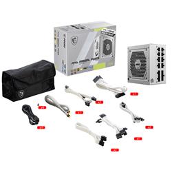 MSI MAG A850GL PCIE5 BLANC, 80+ GOLD Bloc d'alimentation de jeu entièrement modulaire, câble 12 V-2x6, compatible ATX 3.1 et...