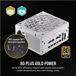 CORSAIR RMx Shift Series RM850x Shift Fully Modular 80PLUS Gold ATX Power Supply, White, ATX 3.1 Compatible