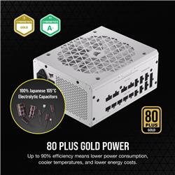 CORSAIR RMx Shift Series RM1200x Shift Fully Modular 80PLUS Gold ATX Power Supply, White, ATX 3.1 Compatible(Open Box)