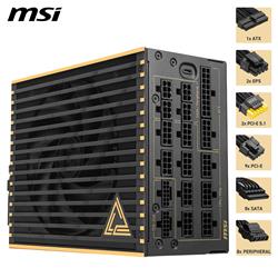 Alimentation modulaire complète MSI MEG Ai1600T PCIE5, 80+ TITANIUM 1600 W, câble 12 V-2 x 6, compatible ATX 3.1 et PCIE 5.1