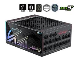 MSI MPG Ai1600TS PCIE5, 1600W, 80 PLUS Titanium Certification, PSU