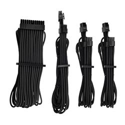 Premium Individually Sleeved DC Cable Starter Kit, Type 4 (Generation 4), BLACK