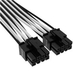 CORSAIR Premium Individually Sleeved 12+4pin PCIe Gen 5 Type-4 600W 12VHPWR Cable, Black/White