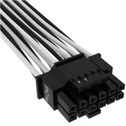 CORSAIR Premium Individually Sleeved 12+4pin PCIe Gen 5 Type-4 600W 12VHPWR Cable, Black/White