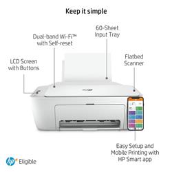 HP DeskJet 2752e Wireless 3-in-1 Color Inkjet Printer