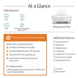 HP DeskJet 2752e Wireless 3-in-1 Color Inkjet Printer