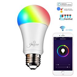 JINVOO SM-R65N Smart Wi-Fi Bulb, 8W E27 Base, RGBW Color Changing