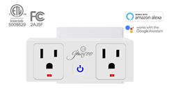 Jinvoo 2-Outlet 10A Mini Smart WiFi Plug Works(Open Box)