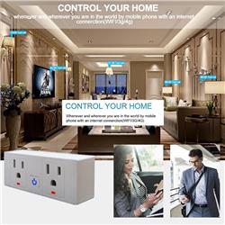 Jinvoo 2-Outlet 10A Mini Smart WiFi Plug Works(Open Box)