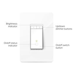 TP-LINK  (HS220) Kasa Smart Wi-Fi Light Switch, Single Pole Dimmer, Smart Dimming. Fade In and Out, Voice Control by Alexa, ...