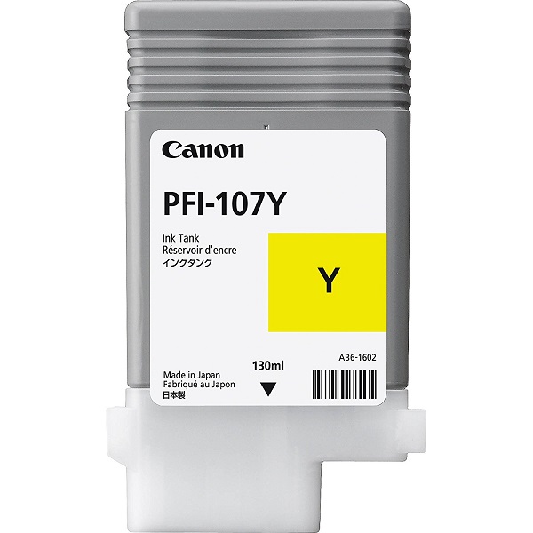 Canon PFI-107 Yellow Ink (130ml) for IPF670 / 680 / 685 / 770 / 780 / 785 (6708B001)