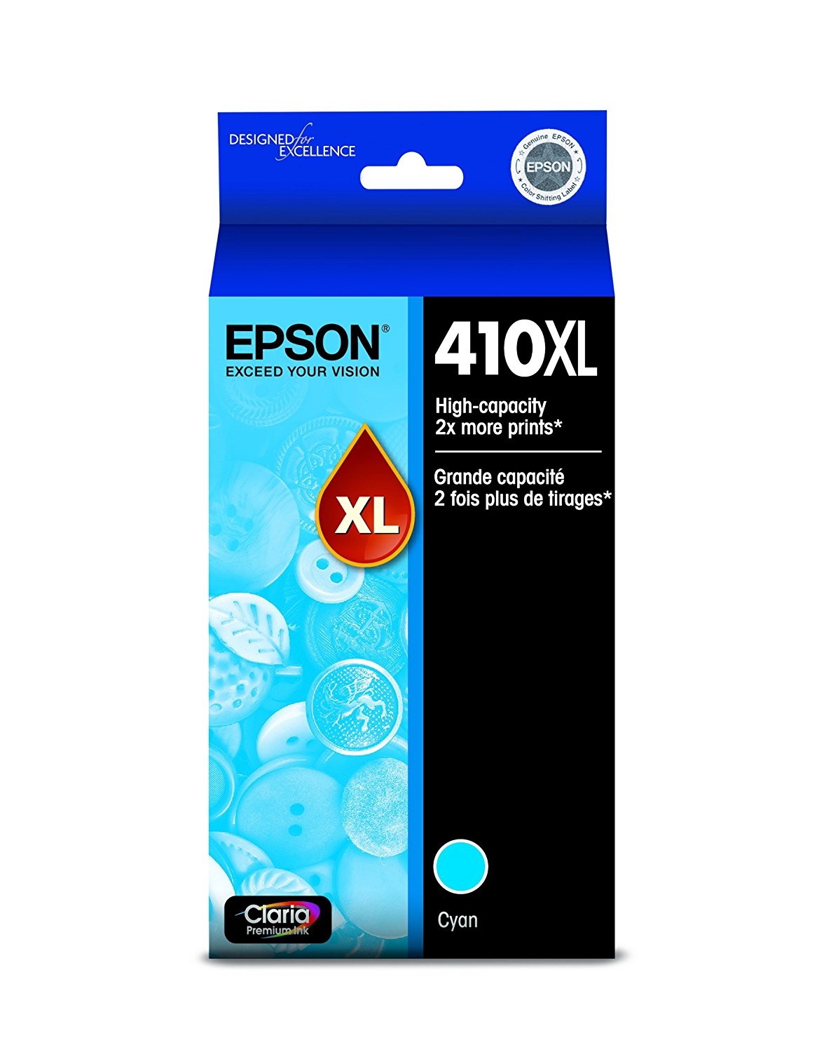 Cartouche d'encre cyan EPSON T410 Claria Premium XL avec Sensormatic