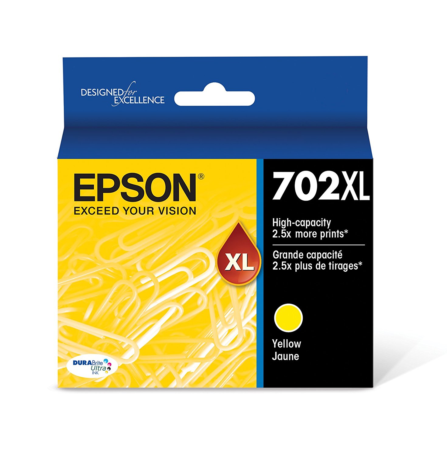 artouche d^encre jaune Epson T702 DuraBrite Ultra XL Sensormatic | T702XL420-