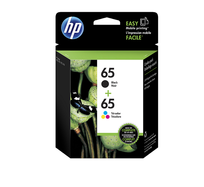 HP 65 Black & Tri-colour Original Ink Cartridges, 2 Packs